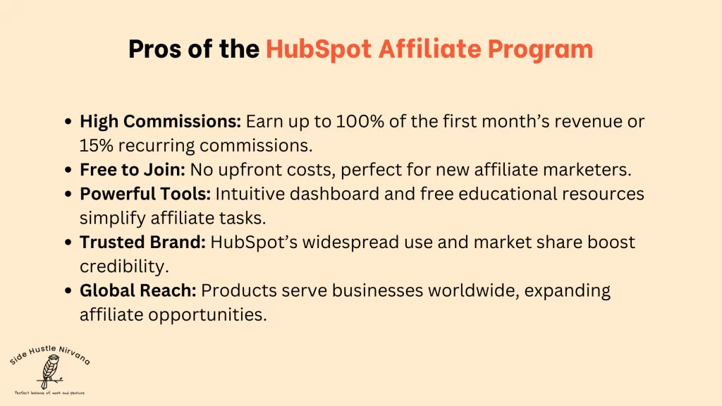 Pros of the HubSpot Affiliate Program