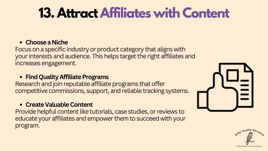 Attract Affiliates with Content