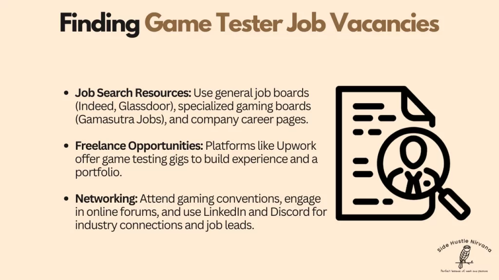 Finding Game Tester Job Vacancies