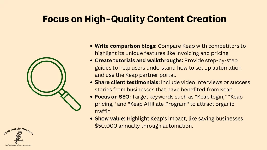 Focus on High-Quality Content Creation