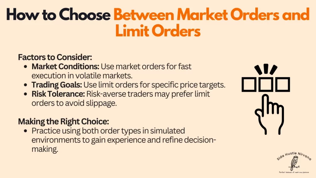 How to Choose Between Market Orders and Limit Orders