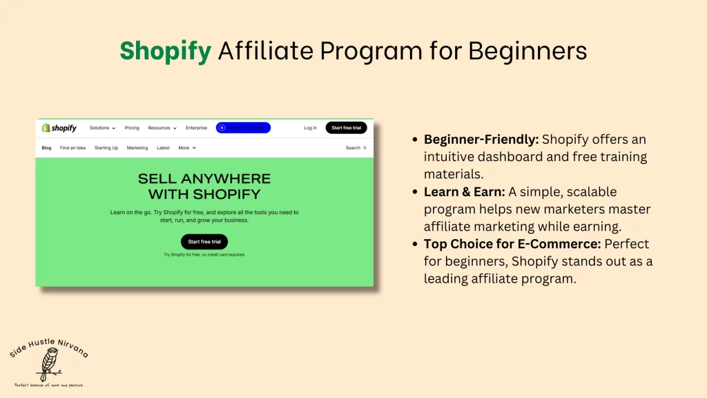 Shopify Affiliate Program for Beginners