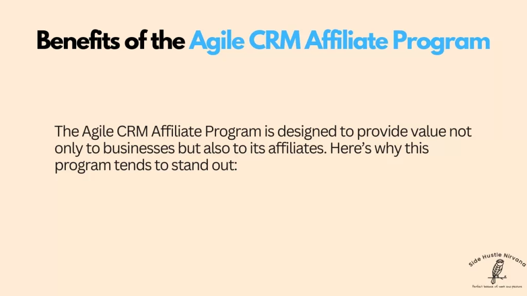 Benefits of the Agile CRM Affiliate Program