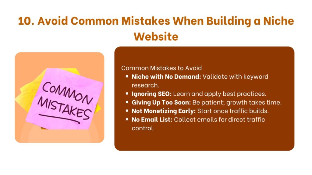 Avoid Common Mistakes When Building a Niche Website