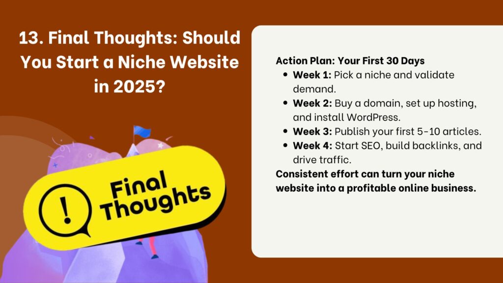 Final Thoughts: Should You Start a Niche Website in 2025?