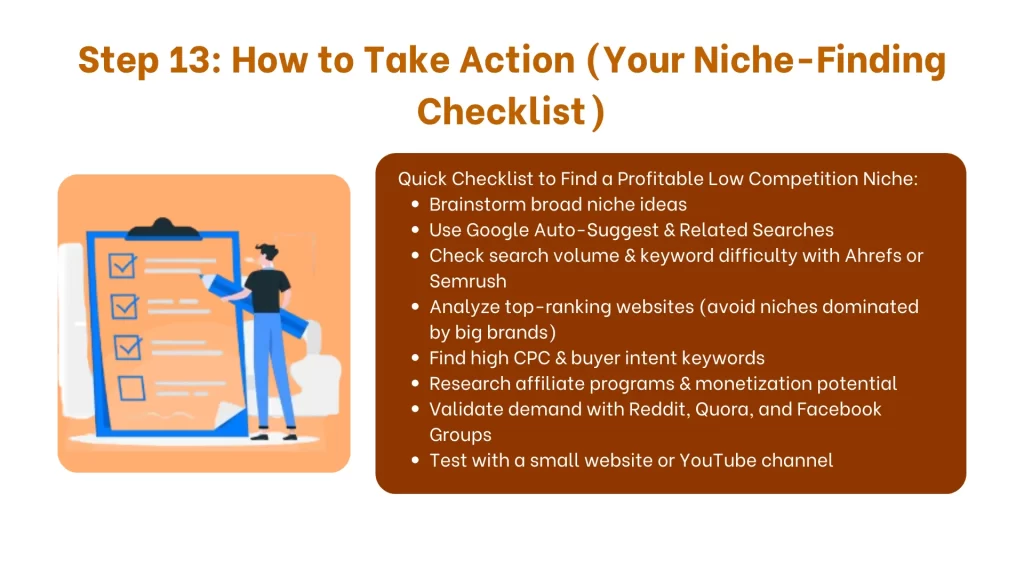 How to Take Action (Your Niche-Finding Checklist)