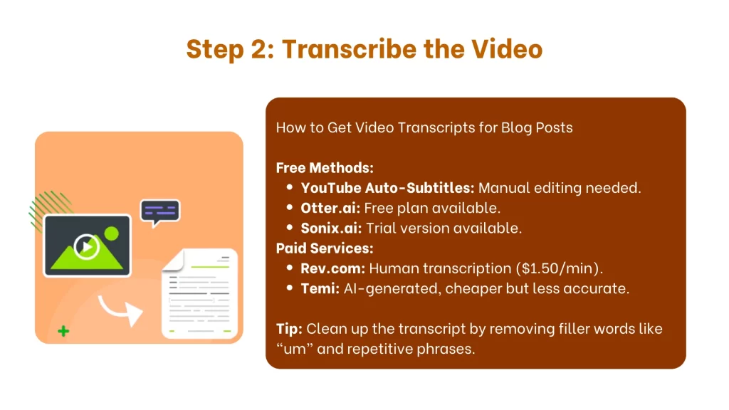 Step 2: Transcribe the Video