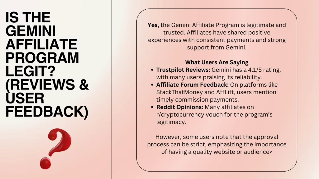 Is the Gemini Affiliate Program Legit? (Reviews & User Feedback)