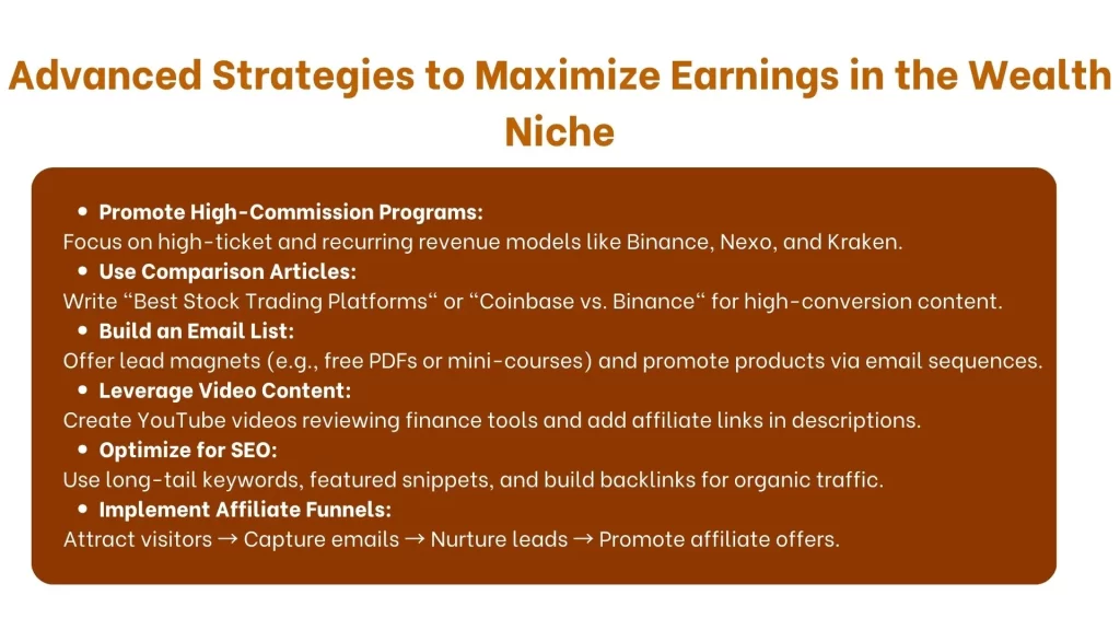 Advanced Strategies to Maximize Earnings in the Wealth Niche