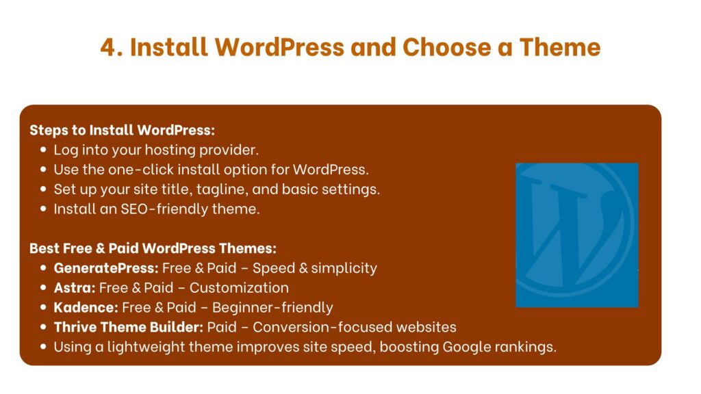 Install WordPress and Choose a Theme